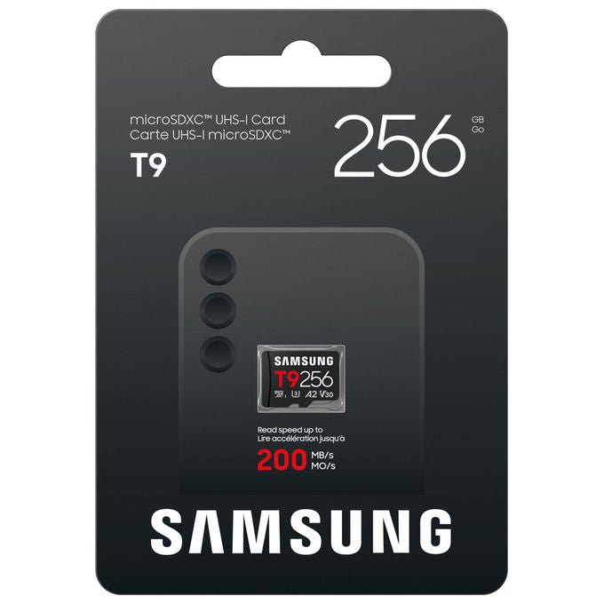 Samsung MB-MH256TWW T9 Scheda microSD 256 GB MicroSDXC UHS-I U3 V30 A2 200 MB-s 130 MB-s colore Nero