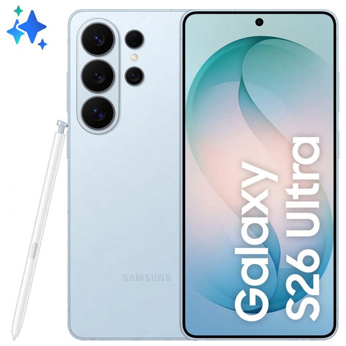 Samsung SM-S948BLBHEUE Galaxy S26 Ultra Smartphone 5G 1TB RAM 16GB Display 6.9'' 200MP Snapdragon 8 Elite Gen 5 5000 mAh colore Sky Blue