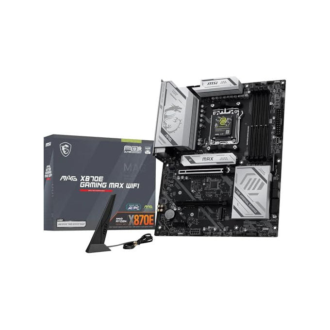 MSI 7E86-001R MAG X870E GAMING MAX WIFI Scheda Madre ATX AM5 DDR5 8200+ MT-s PCIe 5.0 x16 M.2 Gen5 Wi-Fi 7 LAN 5G USB4 40Gbps