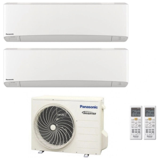 Panasonic CU-2TZ50TBE Serie TZ Condizionatore fisso Dual Split Inverter 9000+12000 BTU Classe A++ A+ R32 colore Bianco