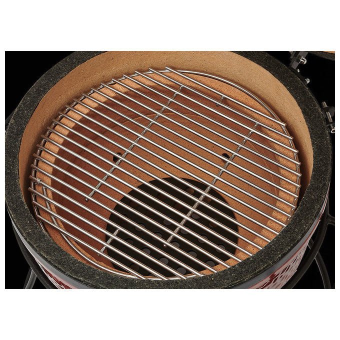 Kamado Joe KJ13RH Joe Jr Barbecue a Carbone Kettle Ceramica Ghisa 33 cm 907 cm² colore Rosso