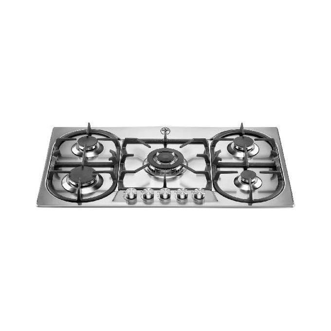 Bertazzoni La Germania P9101D9X-19 Piano cottura Gas 90 cm 5 fuochi tripla corona griglie ghisa colore Acciaio Inox
