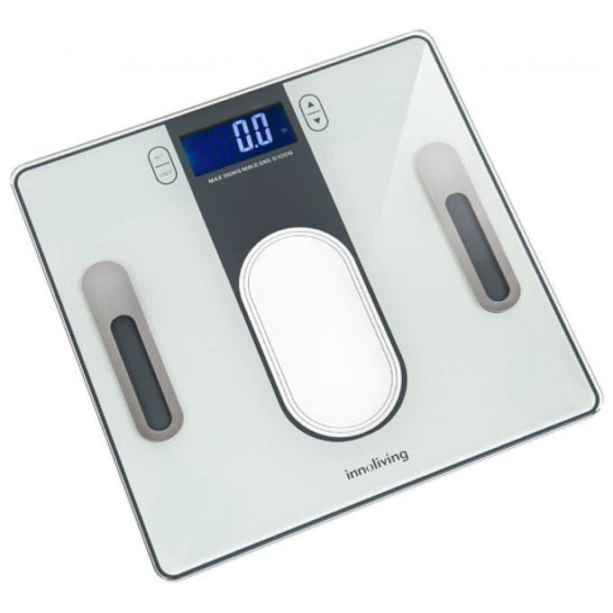 Innoliving INN-140 Bilancia Pesapersone Digitale Body Fat Body Water 150 Kg Display LED Retroilluminato colore Bianco