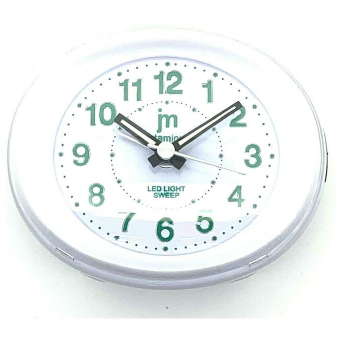 Lowell JA-7119B Sveglia Analogica da Tavolo con Snooze e Luce colore Bianco