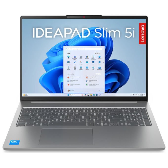 Lenovo 83V7000YIX IdeaPad Slim 5 Notebook 16'' WUXGA Intel Core Ultra 9 185H 16 GB DDR5 SSD 512 GB Intel Arc Wi-Fi 6 Windows 11 Home colore Grigio