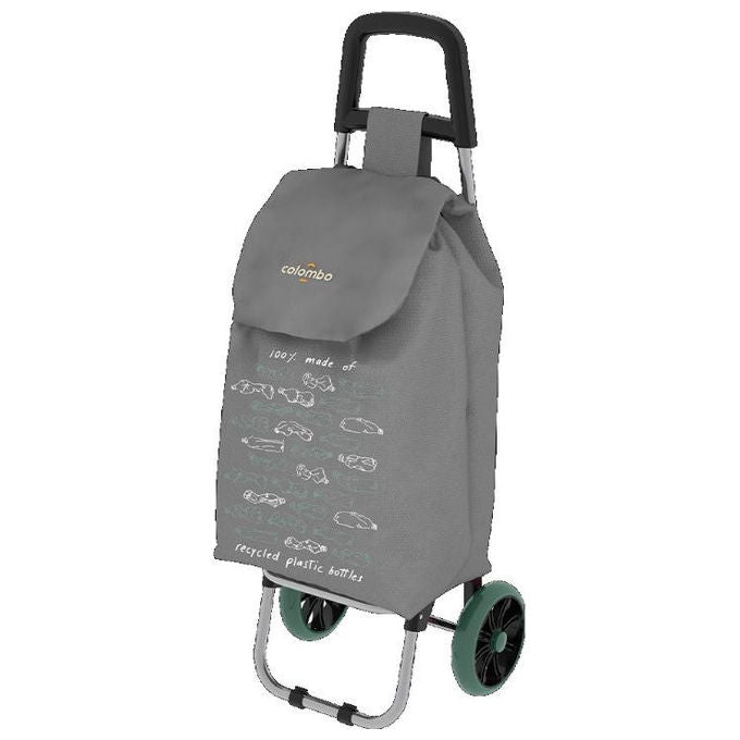 Colombo CRL002-RPET Greenwich Carrello Spesa 40 L 25 Kg rPET Pieghevole Ruote 16 cm colore Grigio