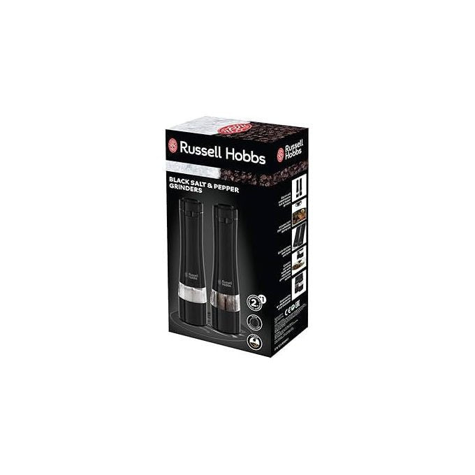 Russell Hobbs 28010-56 Set Macinasale Macinapepe Elettrico Ceramica Regolabile Base Illuminata a Batterie colore Nero