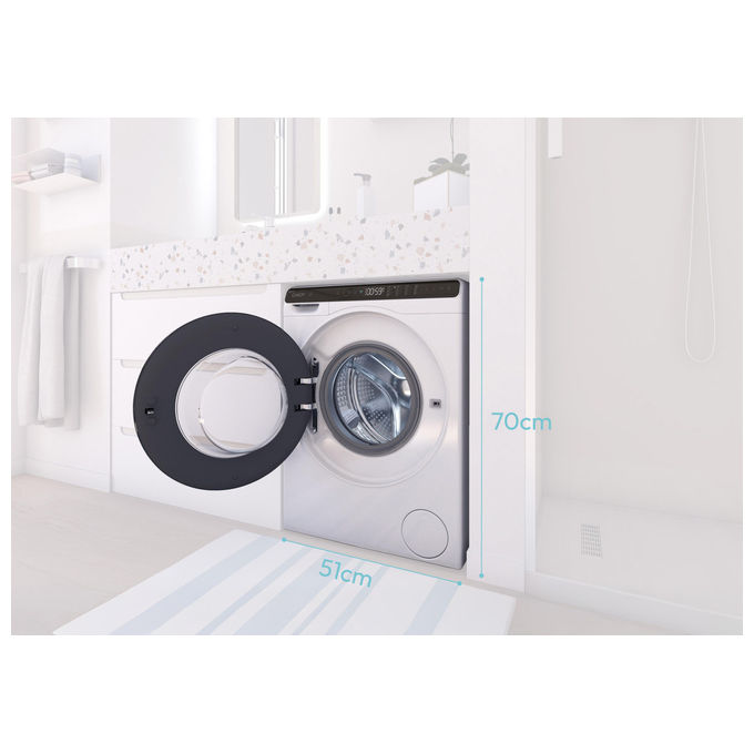 Candy CW50-BP12307WU-S ProWash 700 Mini Lavatrice Frontale 5 Kg 1151 rpm Classe A Inverter Wi-Fi Bluetooth (70x51x48,8 cm) colore Bianco