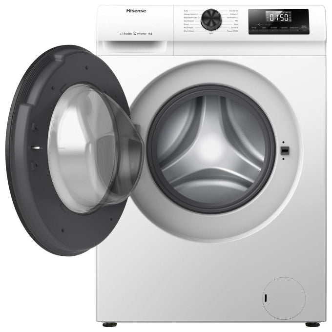Hisense WF1Q9041BW Lavatrice Frontale 9 Kg 1400 rpm Classe A Inverter Vapore 15 Programmi (85x59.5x54 cm) colore Bianco