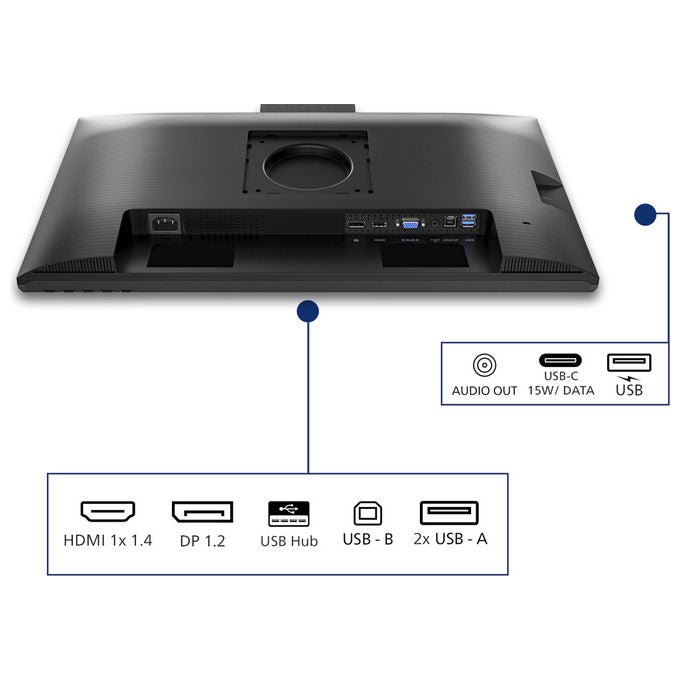 Philips 24B2N3200JH-00 Serie 3000 Monitor PC 23.8'' IPS Full HD 1920x1080 120Hz 4ms Webcam 5MP Altoparlanti USB Hub VESA colore Nero