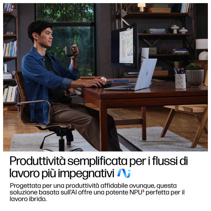 HP D76L9ET EliteBook 8 G1i Notebook 14'' Intel Core Ultra 5 226V 16 GB RAM 512 GB SSD Wi-Fi 7 Windows 11 Pro colore Argento