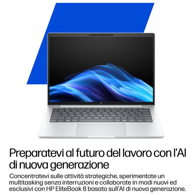 HP D76L9ET EliteBook 8 G1i Notebook 14'' Intel Core Ultra 5 226V 16 GB RAM 512 GB SSD Wi-Fi 7 Windows 11 Pro colore Argento