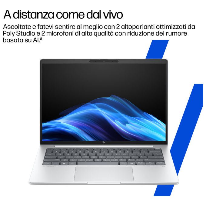 HP D76L9ET EliteBook 8 G1i Notebook 14'' Intel Core Ultra 5 226V 16 GB RAM 512 GB SSD Wi-Fi 7 Windows 11 Pro colore Argento