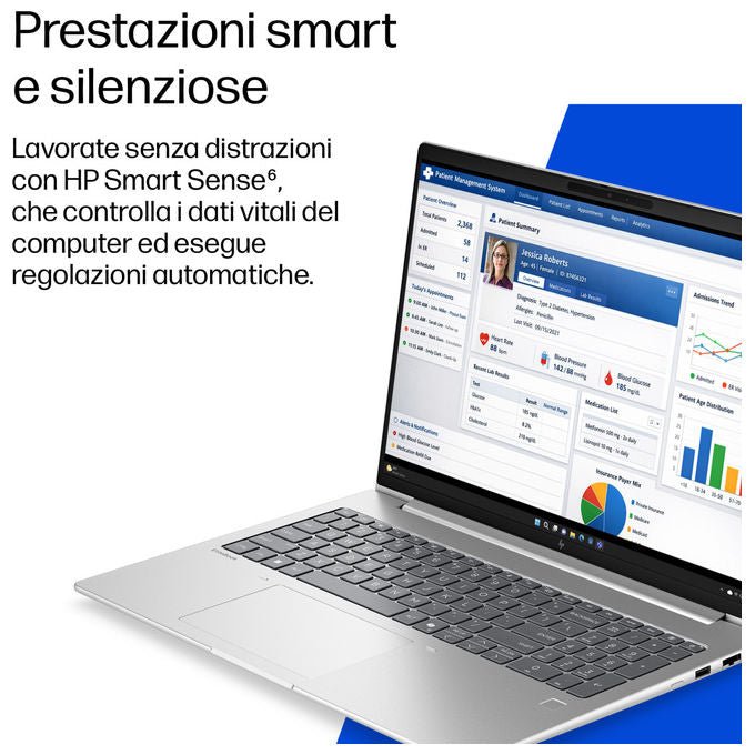 HP DL5Q7AT EliteBook 6 G2i Notebook 16 pollici Intel Core Ultra 7 24GB RAM 512GB SSD Wi-Fi 7 colore Grigio