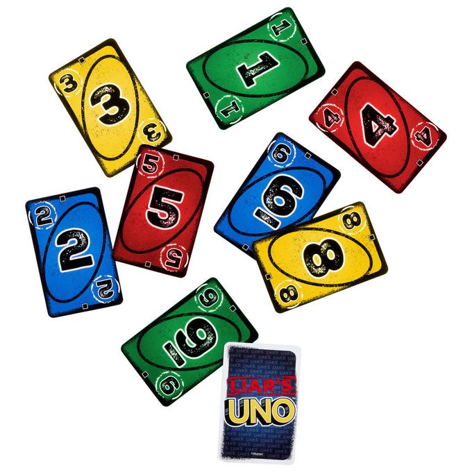Mattel JLH43 Liar's UNO Gioco di Carte 112 carte 2-6 giocatori eta' 7+