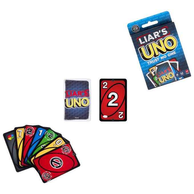 Mattel JLH43 Liar's UNO Gioco di Carte 112 carte 2-6 giocatori eta' 7+