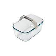 Pyrex 300U300 Pirofila da forno rettangolare vetro borosilicato 1.5 L con manico in acciaio air fryer colore Trasparente