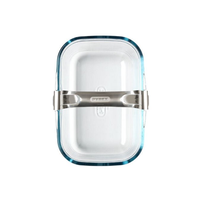 Pyrex 300U300 Pirofila da forno rettangolare vetro borosilicato 1.5 L con manico in acciaio air fryer colore Trasparente