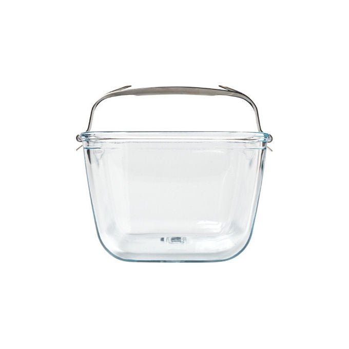 Pyrex 300U300 Pirofila da forno rettangolare vetro borosilicato 1.5 L con manico in acciaio air fryer colore Trasparente