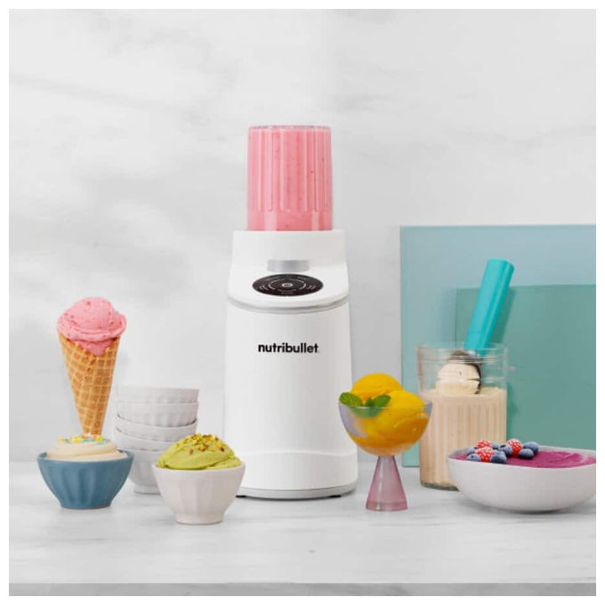 NutriBullet NBD0503W Chill Gelatiera 5 programmi 3 cestelli 450 ml 500 W tecnologia 360DoubleCream colore Bianco
