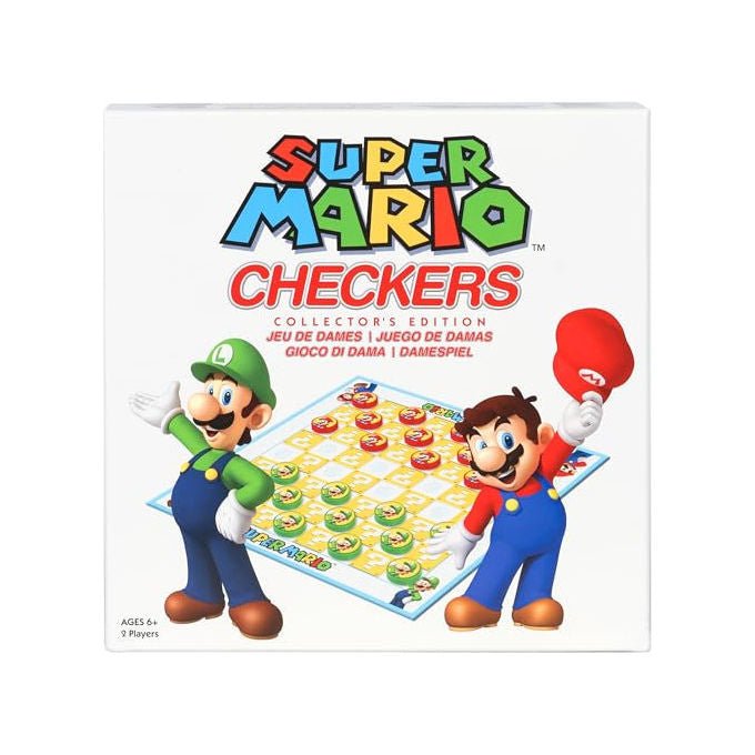 Goliath 932976.006 Super Mario Gioco di Dama 2 Giocatori dai 6 Anni con Pedine Mario e Luigi colore Multicolore