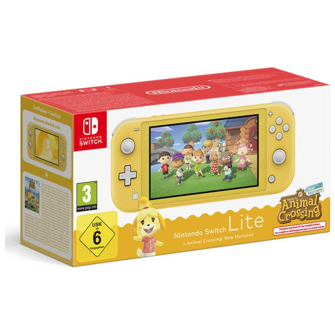 Nintendo 10017605 Console Nintendo Switch Lite 5.5'' 32 GB Wi-Fi Bundle Animal Crossing New Horizons colore Giallo