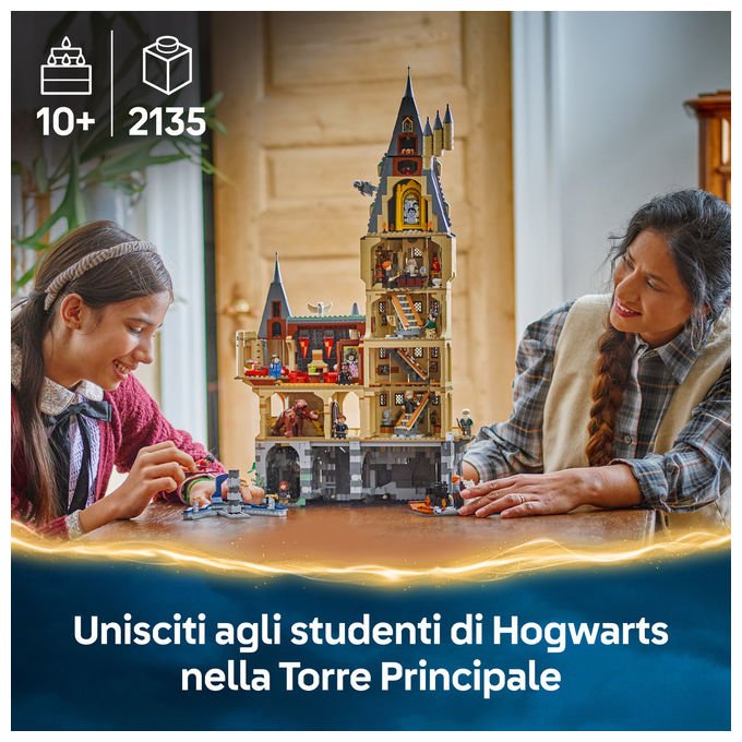 Lego 76454 Harry Potter Set da Costruzione Castello di Hogwarts Torre della Grande Scalinata Principale 2135 pezzi 12 Minifigure colore Multicolore