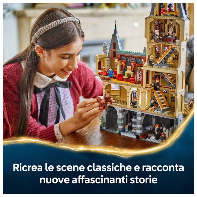 Lego 76454 Harry Potter Set da Costruzione Castello di Hogwarts Torre della Grande Scalinata Principale 2135 pezzi 12 Minifigure colore Multicolore