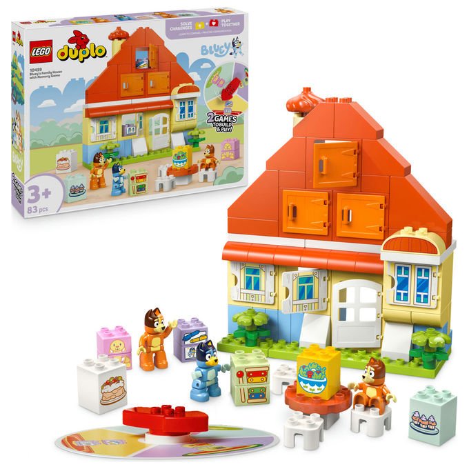 Lego 10459 DUPLO Bluey Set da Costruzione Casa della Famiglia con Gioco di Memoria 83 pezzi 3+ colore Multicolore