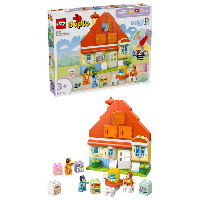 Lego 10459 DUPLO Bluey Set da Costruzione Casa della Famiglia con Gioco di Memoria 83 pezzi 3+ colore Multicolore