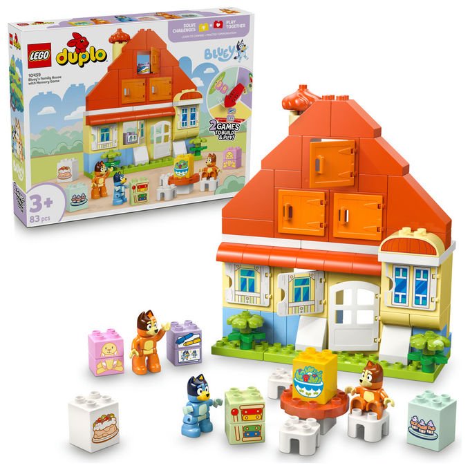 Lego 10459 DUPLO Bluey Set da Costruzione Casa della Famiglia con Gioco di Memoria 83 pezzi 3+ colore Multicolore