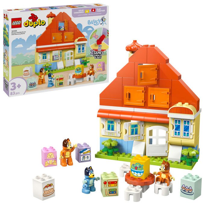 Lego 10459 DUPLO Bluey Set da Costruzione Casa della Famiglia con Gioco di Memoria 83 pezzi 3+ colore Multicolore