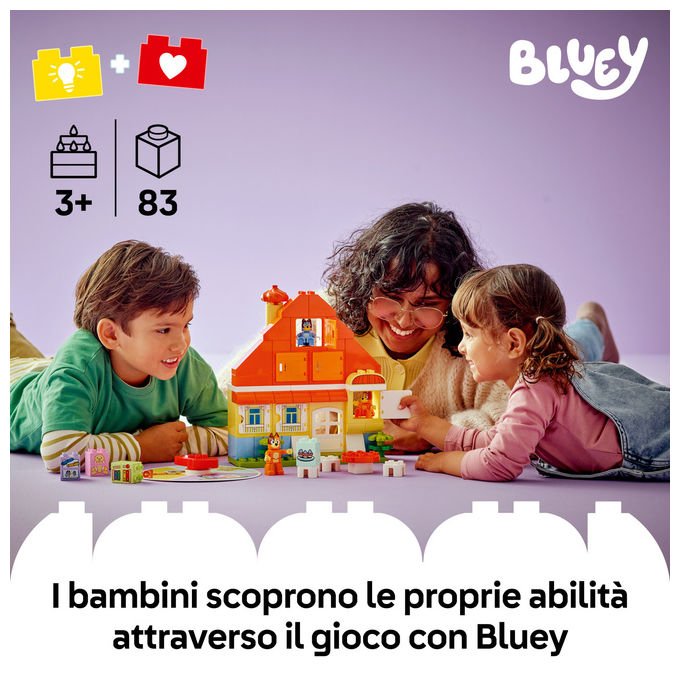 Lego 10459 DUPLO Bluey Set da Costruzione Casa della Famiglia con Gioco di Memoria 83 pezzi 3+ colore Multicolore
