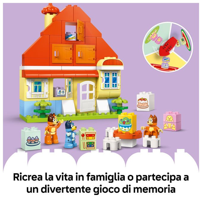 Lego 10459 DUPLO Bluey Set da Costruzione Casa della Famiglia con Gioco di Memoria 83 pezzi 3+ colore Multicolore
