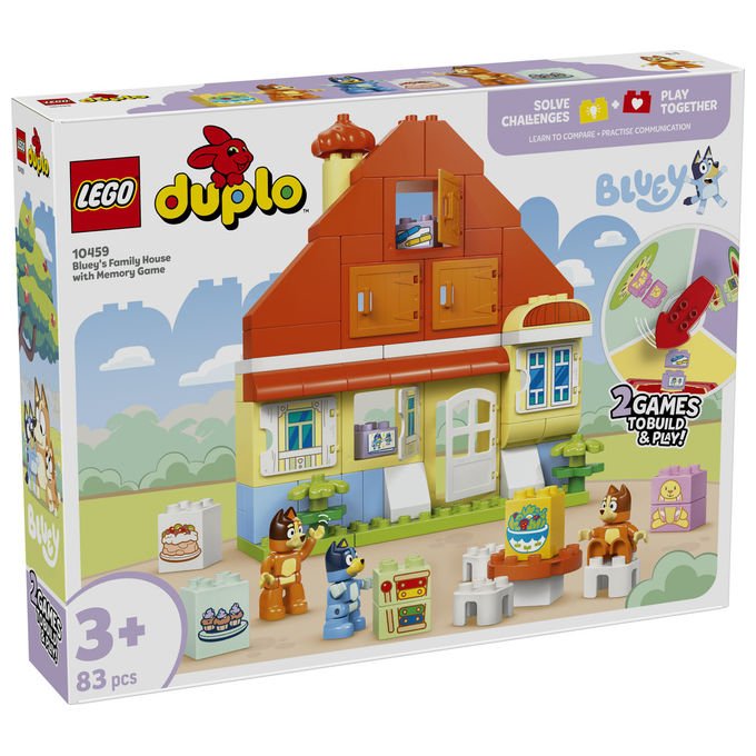 Lego 10459 DUPLO Bluey Set da Costruzione Casa della Famiglia con Gioco di Memoria 83 pezzi 3+ colore Multicolore