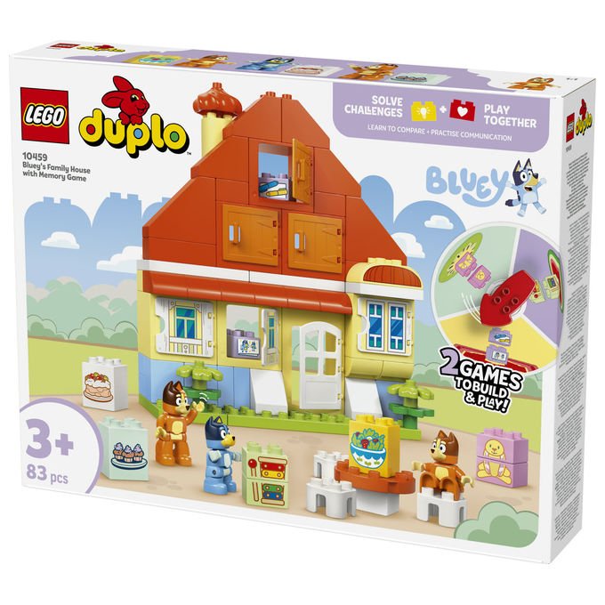 Lego 10459 DUPLO Bluey Set da Costruzione Casa della Famiglia con Gioco di Memoria 83 pezzi 3+ colore Multicolore