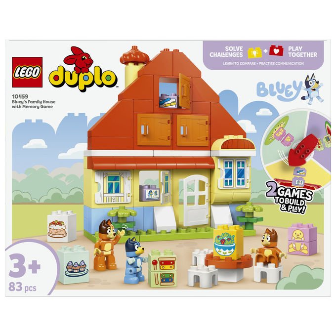 Lego 10459 DUPLO Bluey Set da Costruzione Casa della Famiglia con Gioco di Memoria 83 pezzi 3+ colore Multicolore