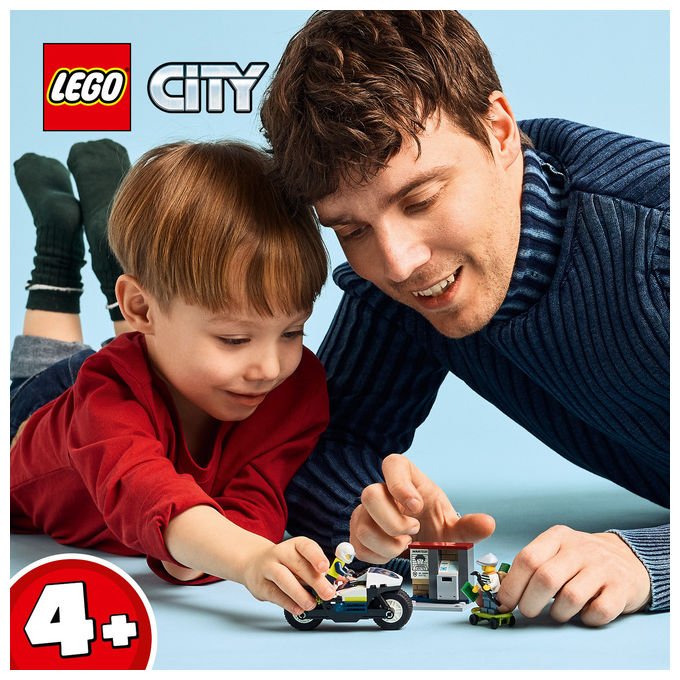 Lego 60455 City Police Set da Costruzione Inseguimento Moto della Polizia 65 pezzi 2 Minifigure 4+ colore Multicolore
