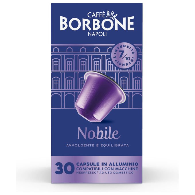Caffe' Borbone REBNOBILE3X30N Miscela Nobile Capsule Caffe' compatibili Nespresso Alluminio 30 capsule 5g