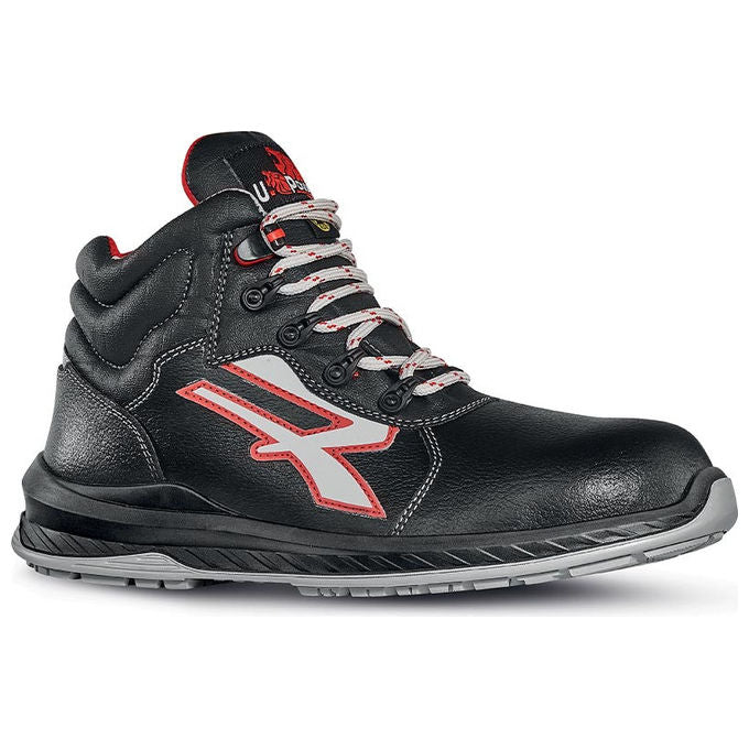 U-Power RI11044 Boston Scarpe Antinfortunistiche Alte S3 CI SRC ESD Pelle Idrorepellente Metal Free colore Nero