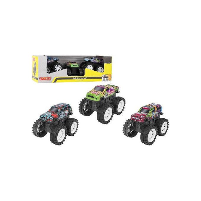 Globo 42521 Spidko Big Foot Set 3 Auto Giocattolo Die-Cast a Frizione