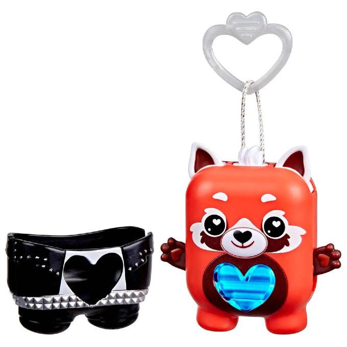 Hasbro HSG2215EU40 Nano-mals Cucciolo Elettronico Interattivo Pamanda Panda Rosso Antistress 70+ Reazioni 6.9 cm colore Rosso