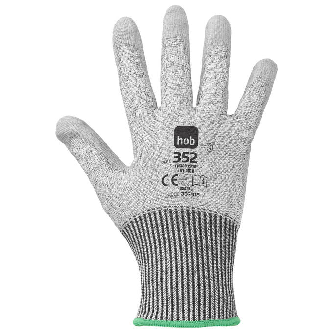 Neri Safety 337108-10 352 HOB Guanti da Lavoro a Filo Continuo Fibre Sintetiche PU Taglia 10 Confezione 12 pezzi colore Grigio