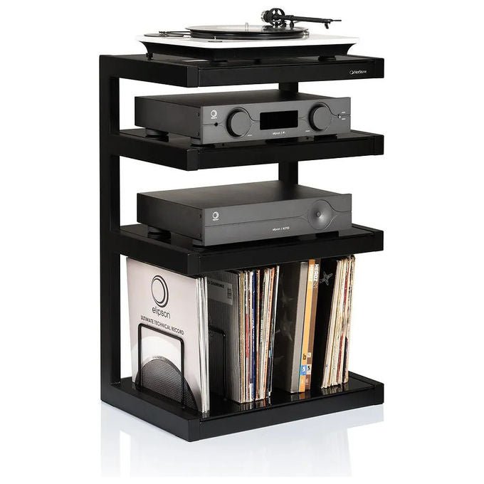 Norstone NORESSHFVWTOK Esse Hi-Fi Vinyl Mobile HiFi 4 ripiani 570x860x400 mm capacita' 90 vinili colore Rovere e Bianco