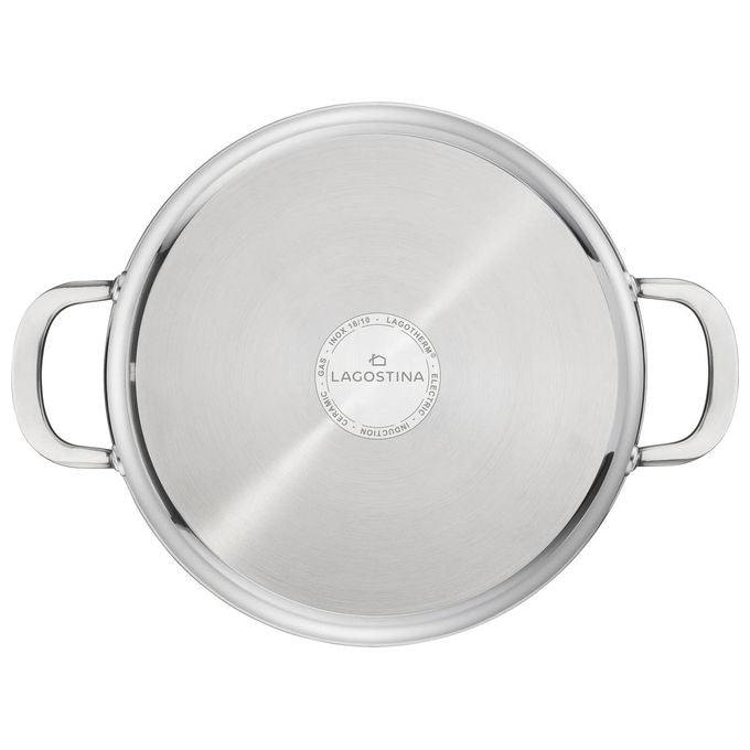 Lagostina 010282020522 Talento Lagotherm Pentola con coperchio acciaio inox 18-10 22 cm induzione gas lavastoviglie colore Acciaio inox