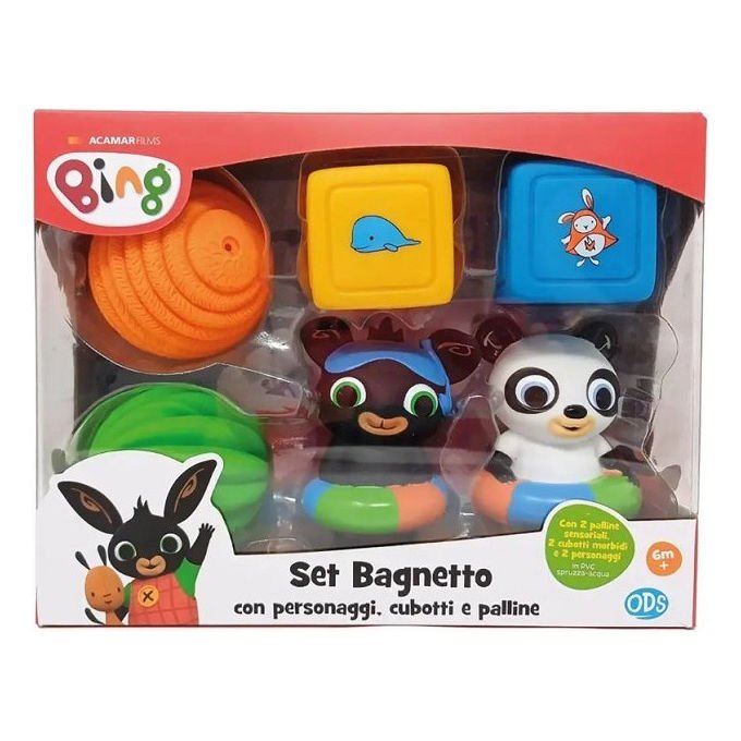 ODS 361008 Bing Set Bagnetto con Personaggi Cubotti e Palline Sensoriali 6 mesi colore Multicolore
