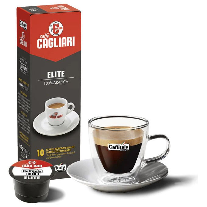 Caffitaly Cagliari Elite Capsule Caffe' 100% Arabica Sistema Caffitaly 10 Capsule da 8 g Basso Contenuto Caffeina