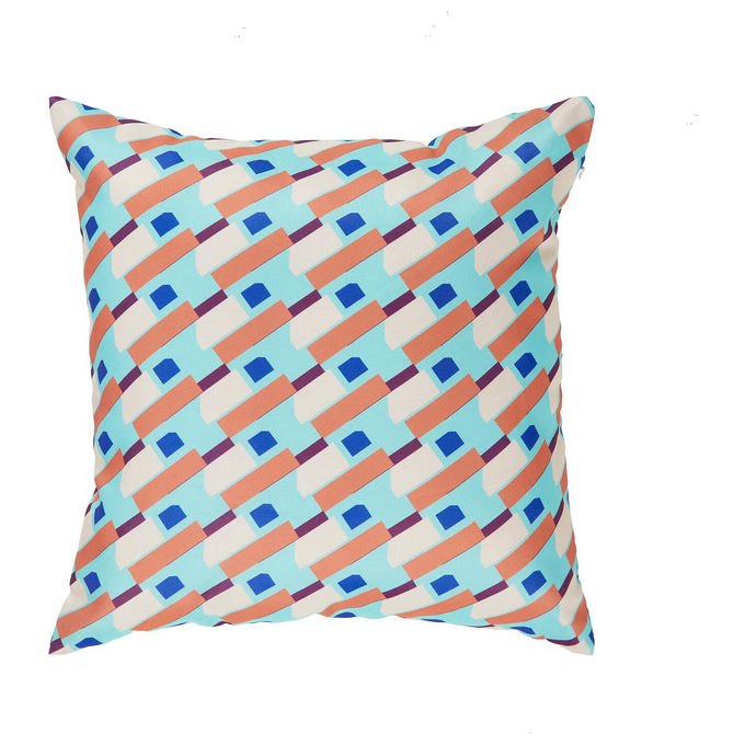 Daphl BZ-004 Federa Cuscino Decorativa 40x40 cm Poliestere Stampa Cani Palloncino colore Teal