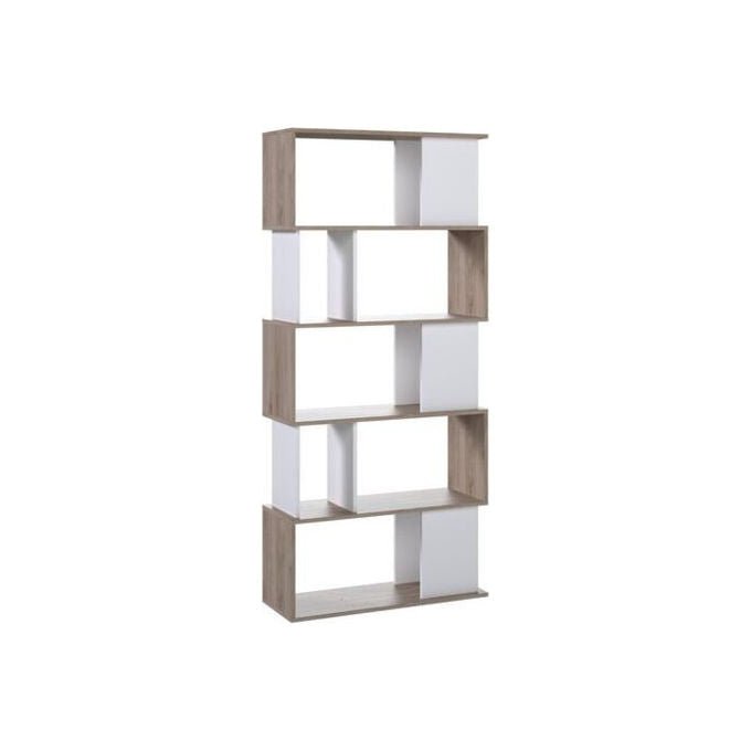 Ebuy24 07-71735HL49 Maze Libreria Mensola da Parete 174x80x30 cm colore Noce Bianco