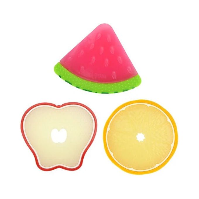 Nuby ID6896 Massaggiagengive a Forma di Frutta in Silicone Senza BPA per Neonati da 3 Mesi colore Assortito